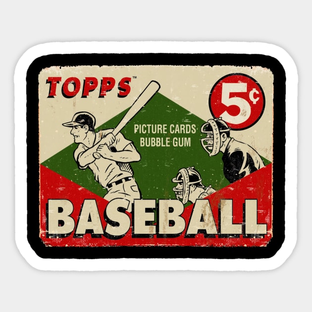 VINTAGE BASEBALL - TOPPS PICTURE CARDS Sticker by kedaiadon